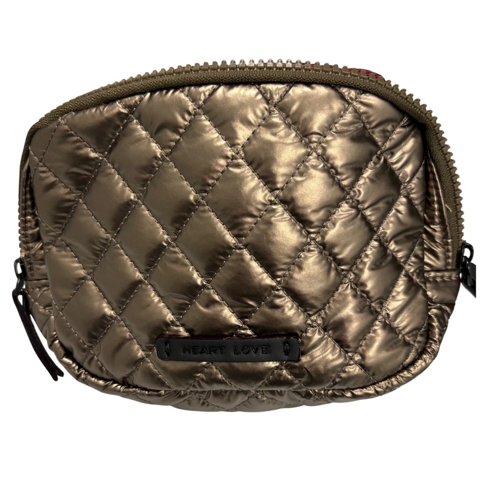 HeartLove by Charo Quilted Belt Bag Bronze‎ Metallic Puffer Fanny Pack HL2-005